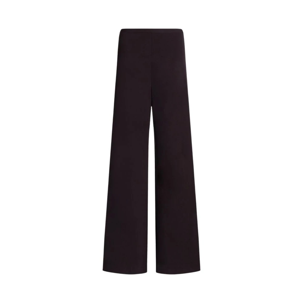 Alberta Ferretti Women's Brown Wide-Leg Trousers With Slit - Wide Trousers - Xl - Trousers