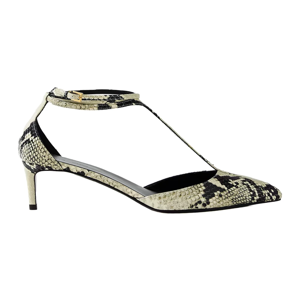 Khaite Women's Beige Python-Embossed Leather Pumps