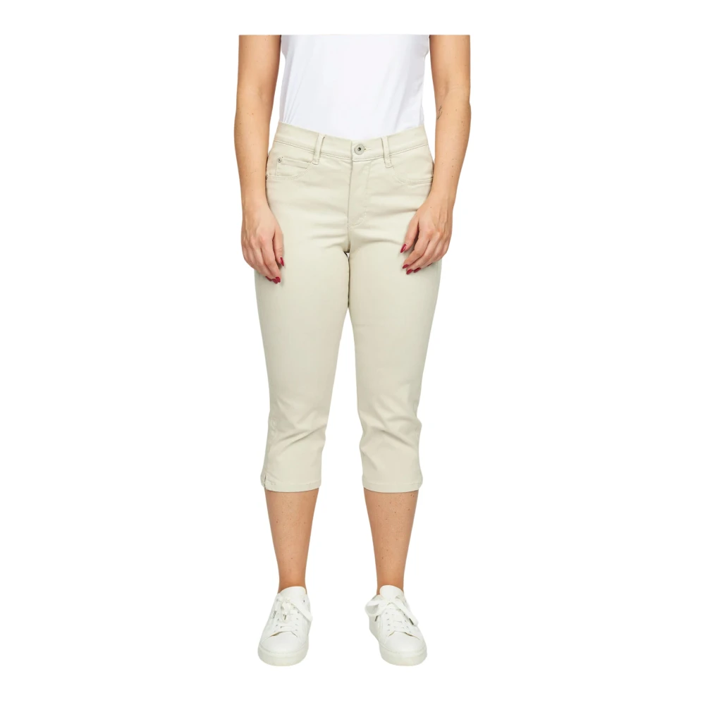 2-Biz Gekropt broek met hoge taille White Dames
