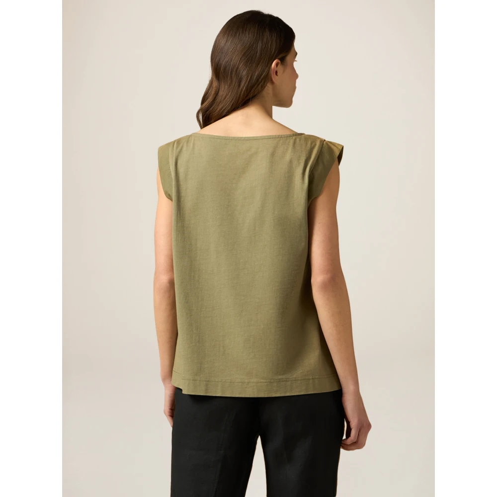 Oltre Top met borduursel en pailletten Green Dames