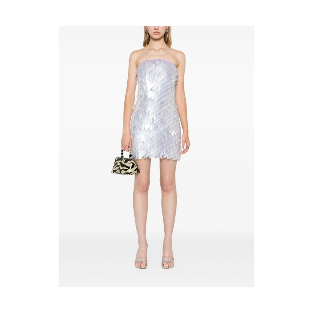The Attico Lila Paillette Strapless Jurk Purple Dames