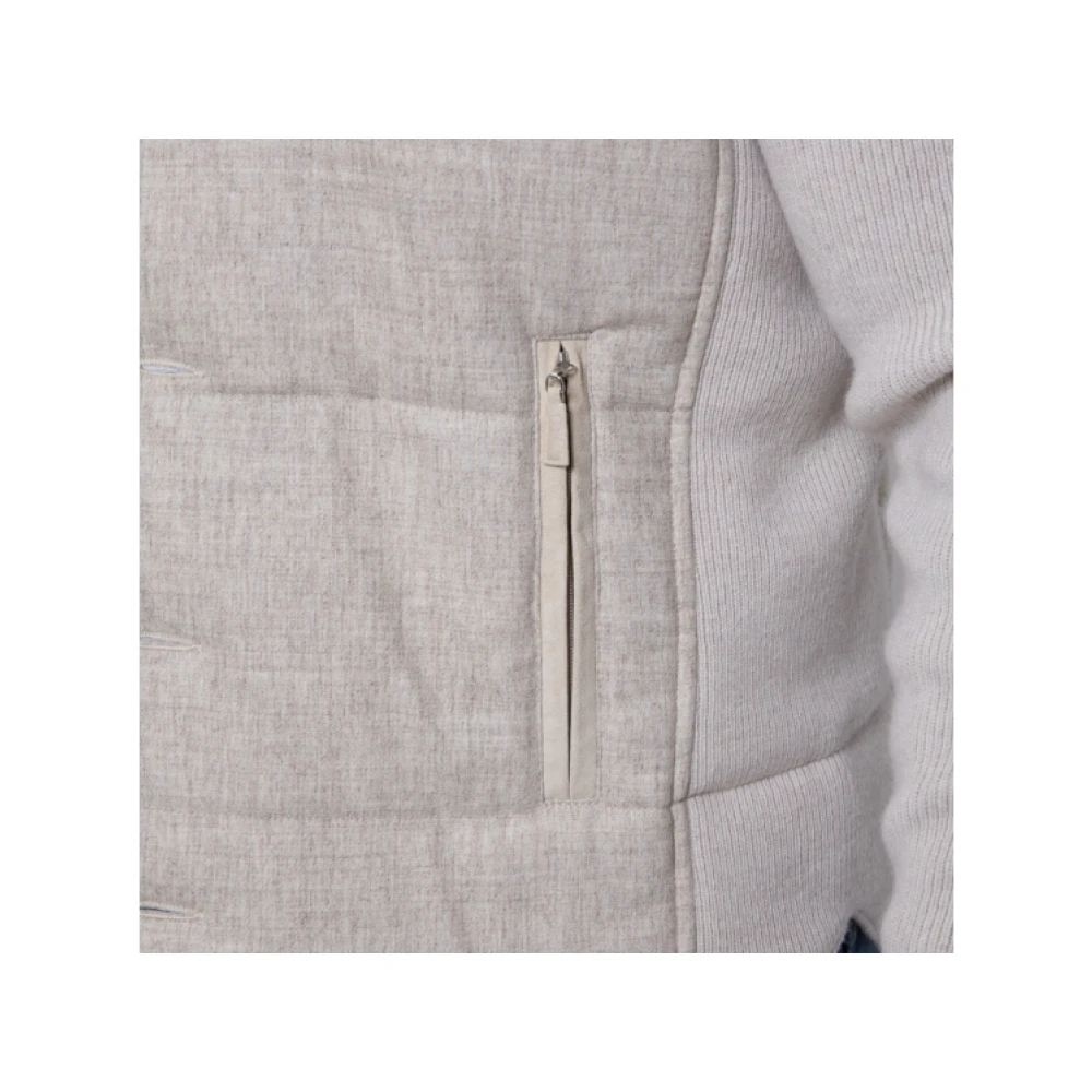 Gran Sasso Hooded Wool Blouson Jacket Beige Heren