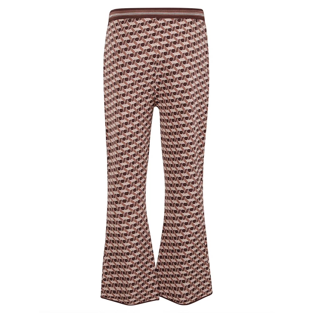 Diane Von Furstenberg Beige Broek Viscose Polyester Mix Gemaakt in China Multicolor Dames