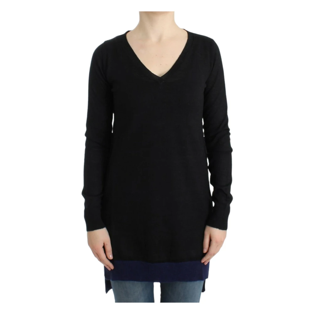 Costume National Elegante V-hals Trui Zwart Black Dames