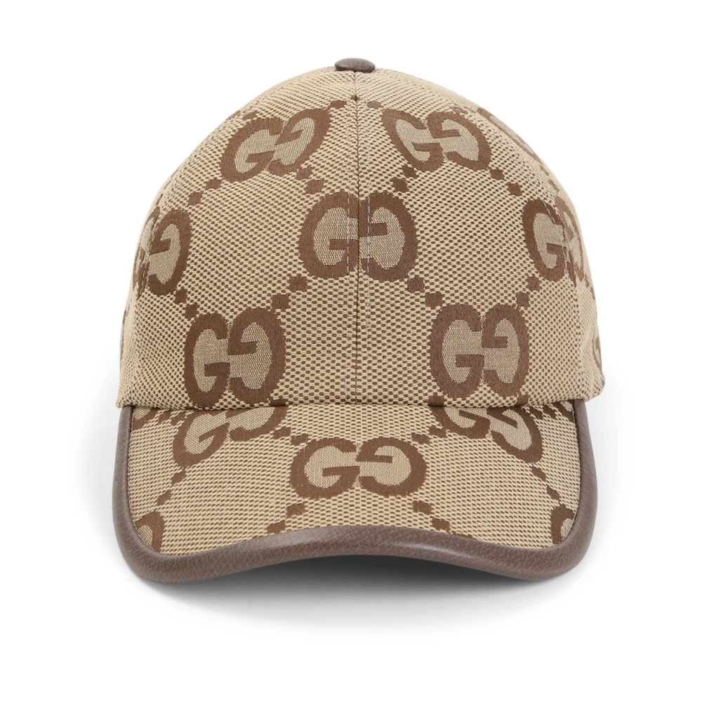 Gucci Donkerbruine Baseball Hat GG Macro Beige Dames