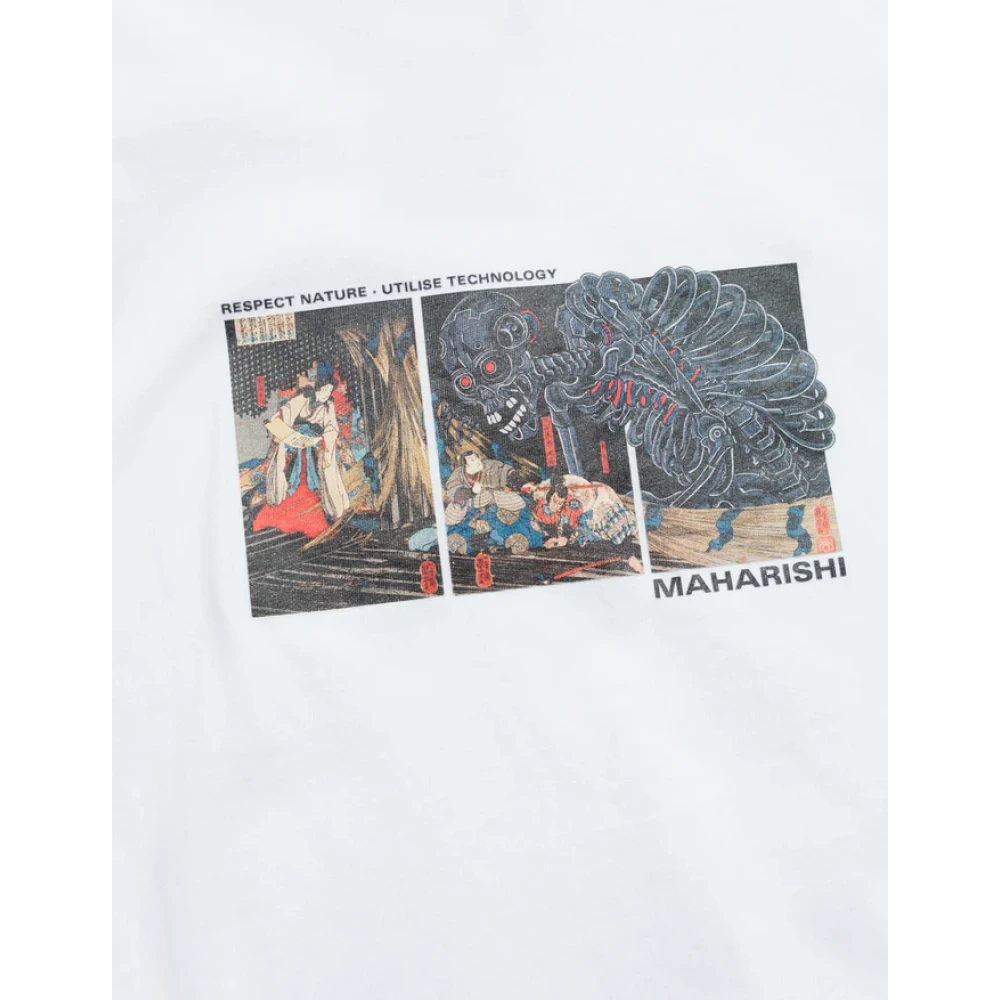 Maharishi Cyber Skeleton Tee Wit White Heren
