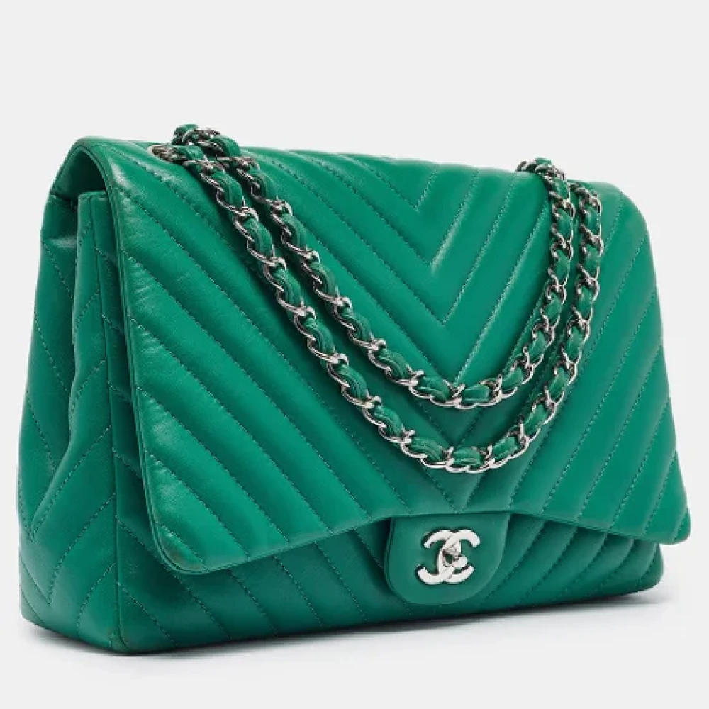 Chanel Vintage Pre-owned Leather shoulder-bags Green Dames