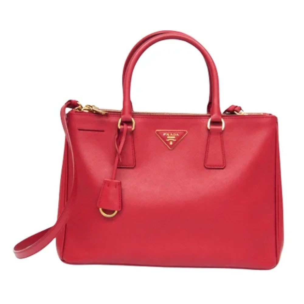 Prada Vintage Pre-owned Leather shoulder-bags Red Dames