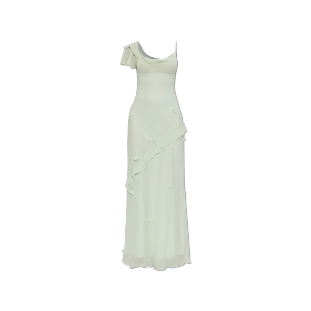 Self Portrait Women's Green Dress With Ruffles And Floral Motif - Gowns - Xs - Dresses