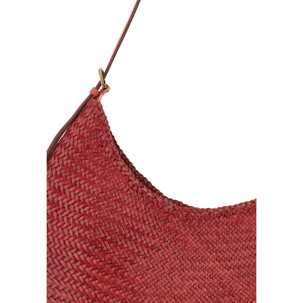 Dragon Diffusion Rode leren schoudertas Luna Piena Red Dames