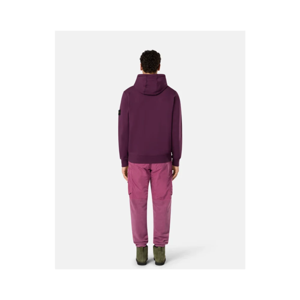 Stone Island Bordeauxrode Hoodie van Fleece Purple Heren
