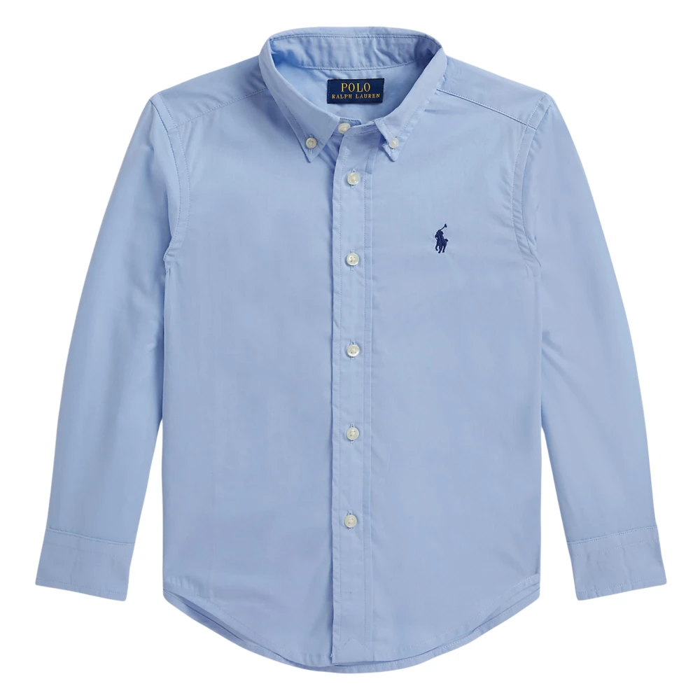 Ralph Lauren Boys Blue Poplin Logo Shirt - Kids Shirts - 5 Y - Kids