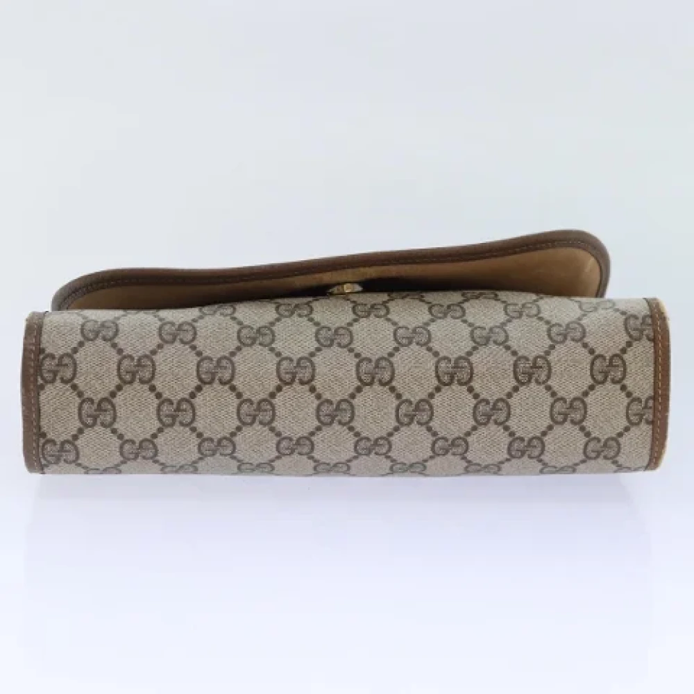 Gucci Vintage Pre-owned Leather clutches Beige Dames