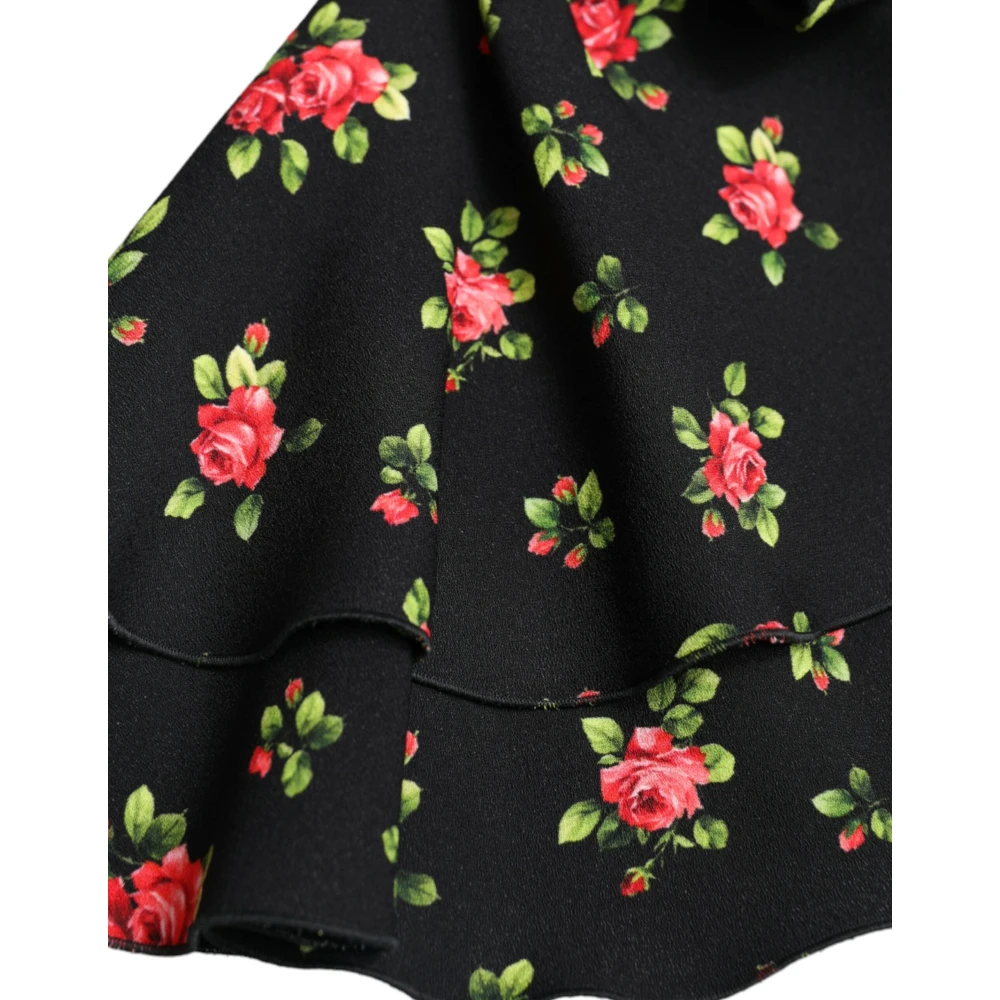 Dolce & Gabbana Bloemenprint Crop Top Luxe Mode Black Dames