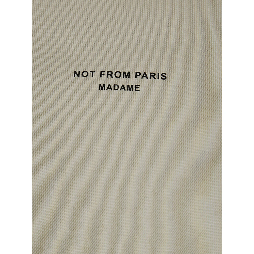 Drole de Monsieur Klassieke Zak Slogan Hoodie Beige Heren