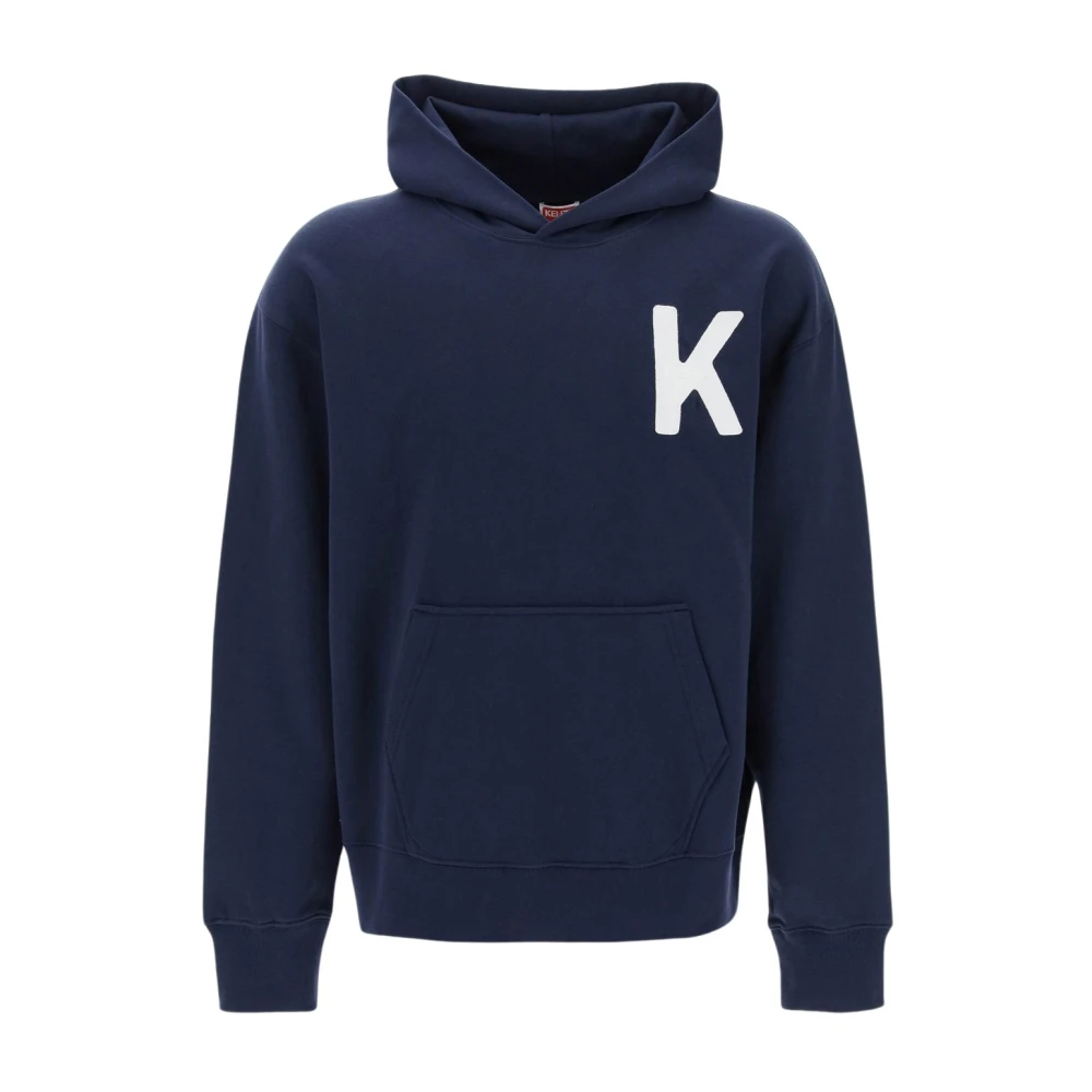 Kenzo Blauwe hoodie met geborduurd K embleem Blue Heren