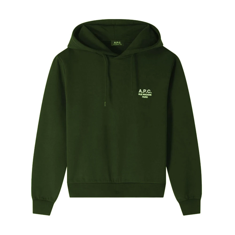 A.p.c. Biologische Fleece Hoodie Rue Madame Green Heren