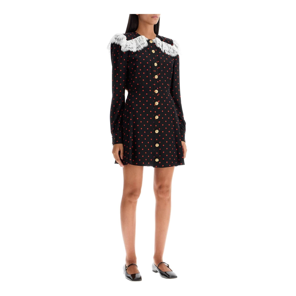 Alessandra Rich Zijden polka dot mini-jurk Multicolor Dames