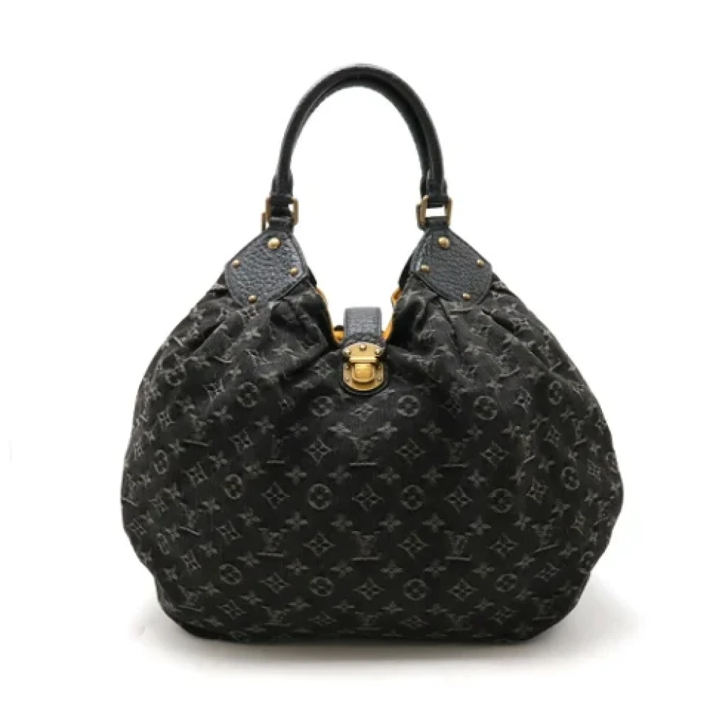 Louis Vuitton Vintage Pre-owned Denim handbags Black Dames