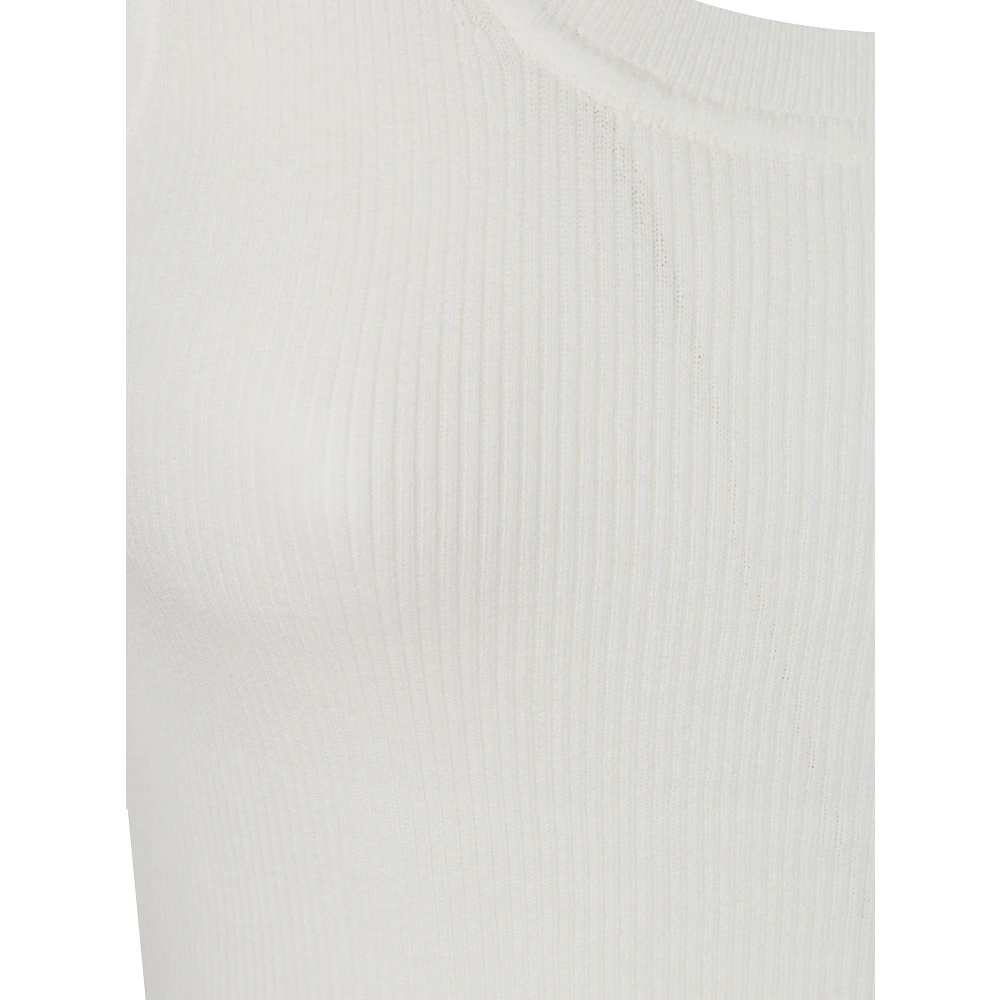 P.a.r.o.s.h. Mouwloze Gebreide Top White Dames