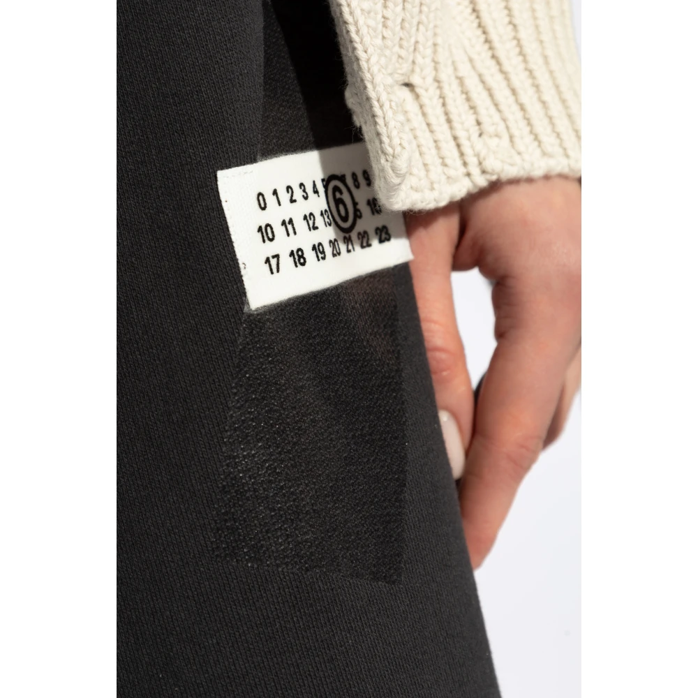 MM6 Maison Margiela Track Pants met Steekwerk op de Pijpen Black Dames