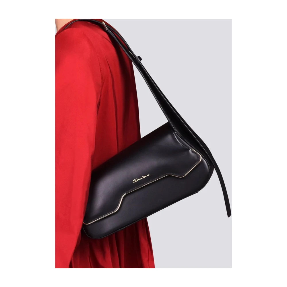 Santoni Stijlvolle Schoudertas Black Dames