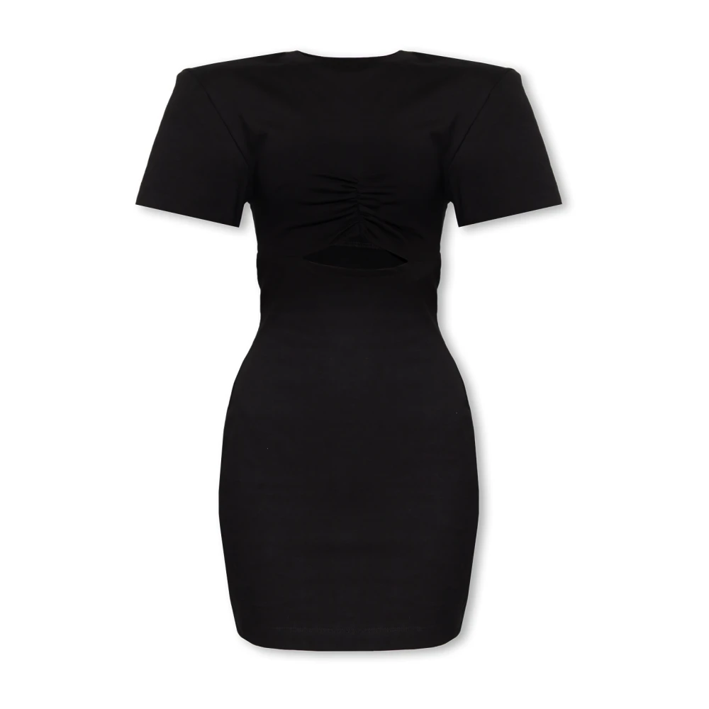 Nensi Dojaka Black Short Dresses, Female, M, Cotton Dress With Cutout