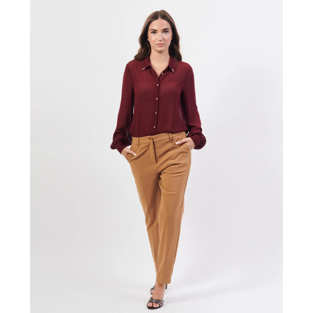 Fracomina Camel Chino Broek Regular Fit Brown Dames