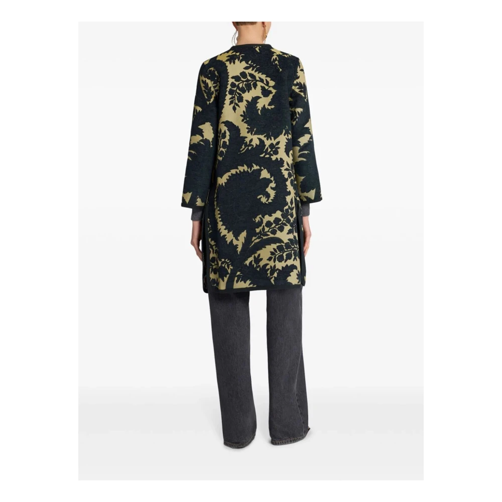 ETRO Omkeerbare knielange bloemen jacquard jas Multicolor Dames