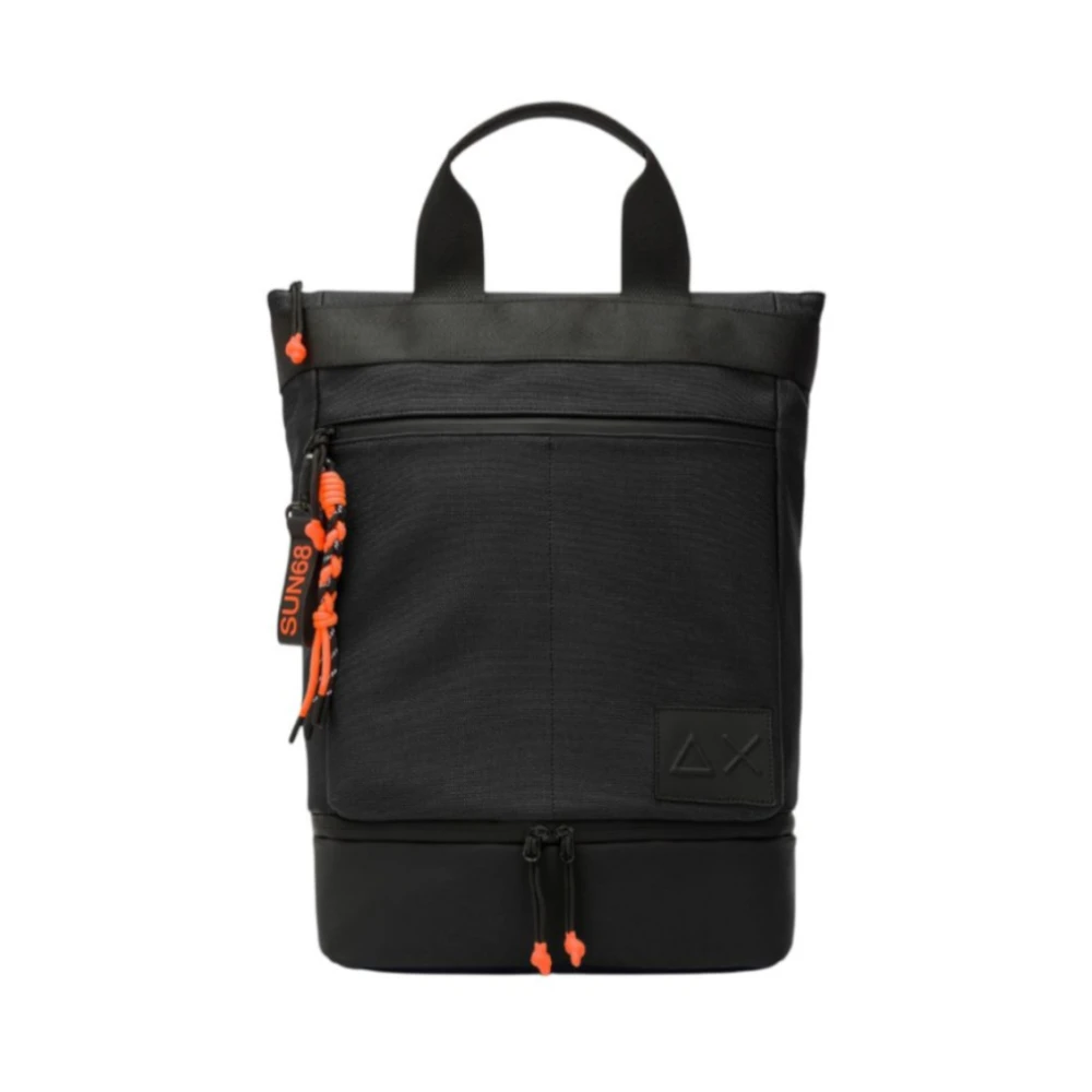 Sun68 Black Nylon Laptop Backpack - Unisex - Backpacks - One Size - Bags