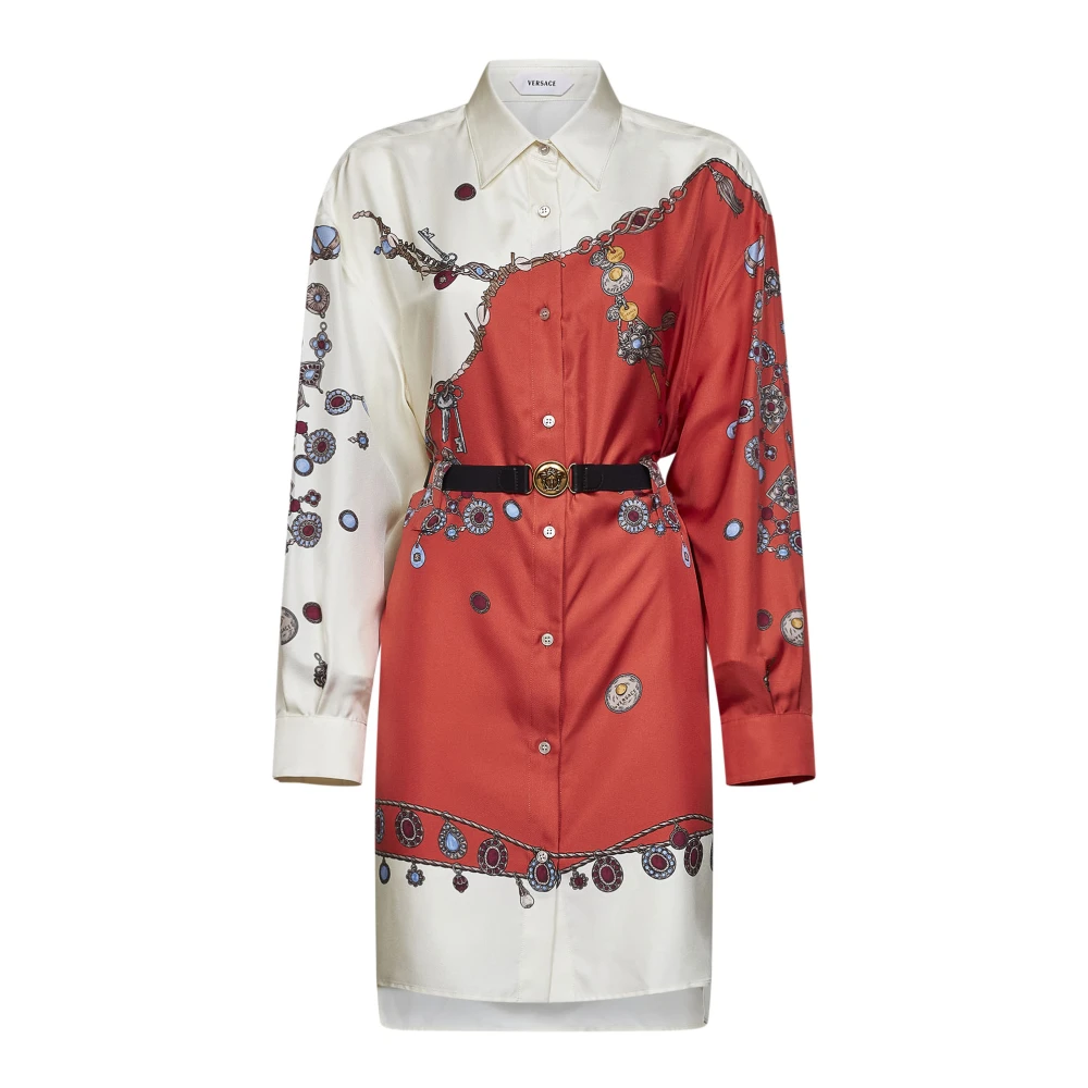 Versace Donna Multicolor - Abito Corto In Seta Stampata - Dresses - E - M