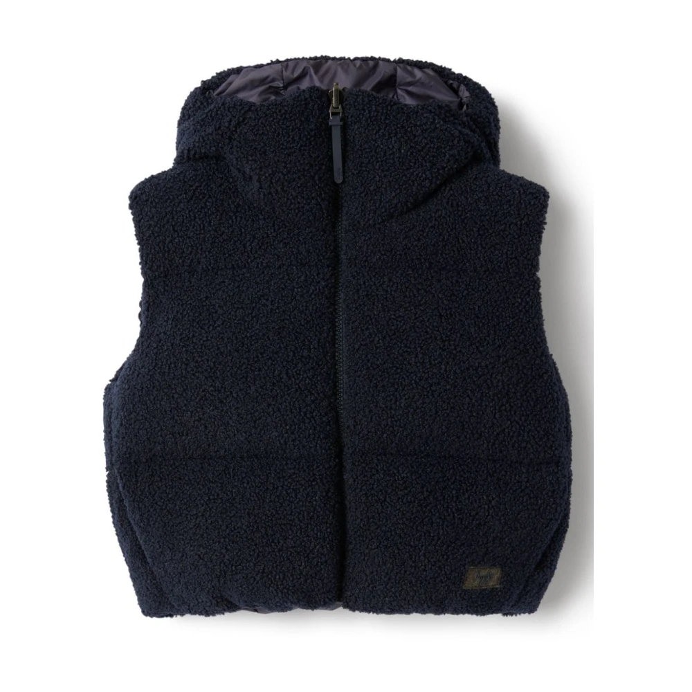 Il Gufo Blå Boxy Fleece Huva Väst Blue, Pojke