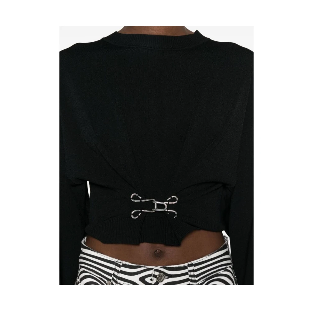 Moschino Zwarte Gebreide Crew Neck Sweater Black Dames
