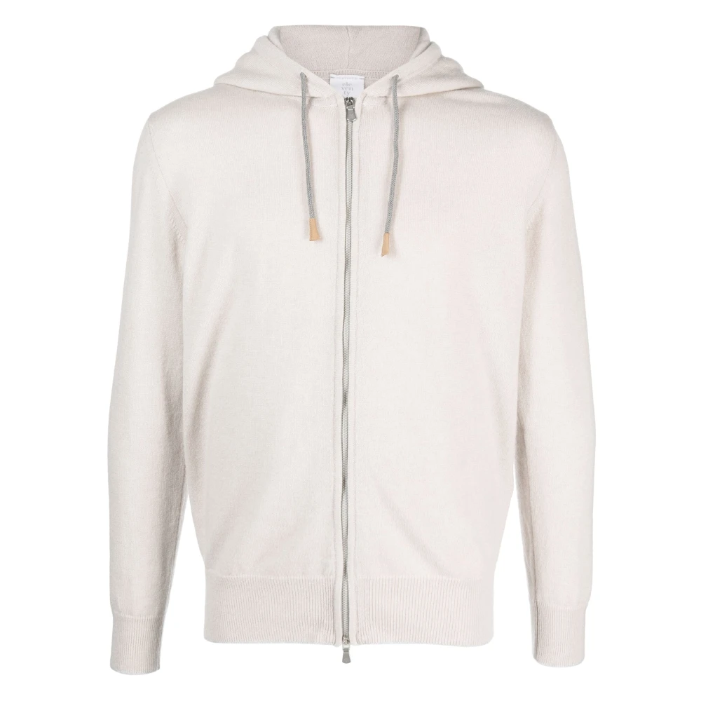 Eleventy Kasjmier Hoodie met rits Beige Heren