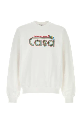 Vit Bomulls Sweatshirt
