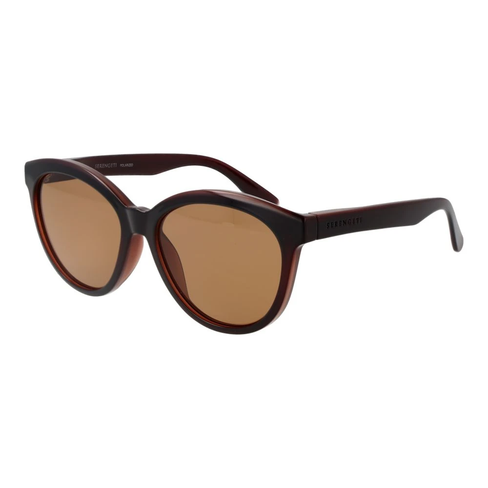 Serengeti Women's Brown Round Sunglasses