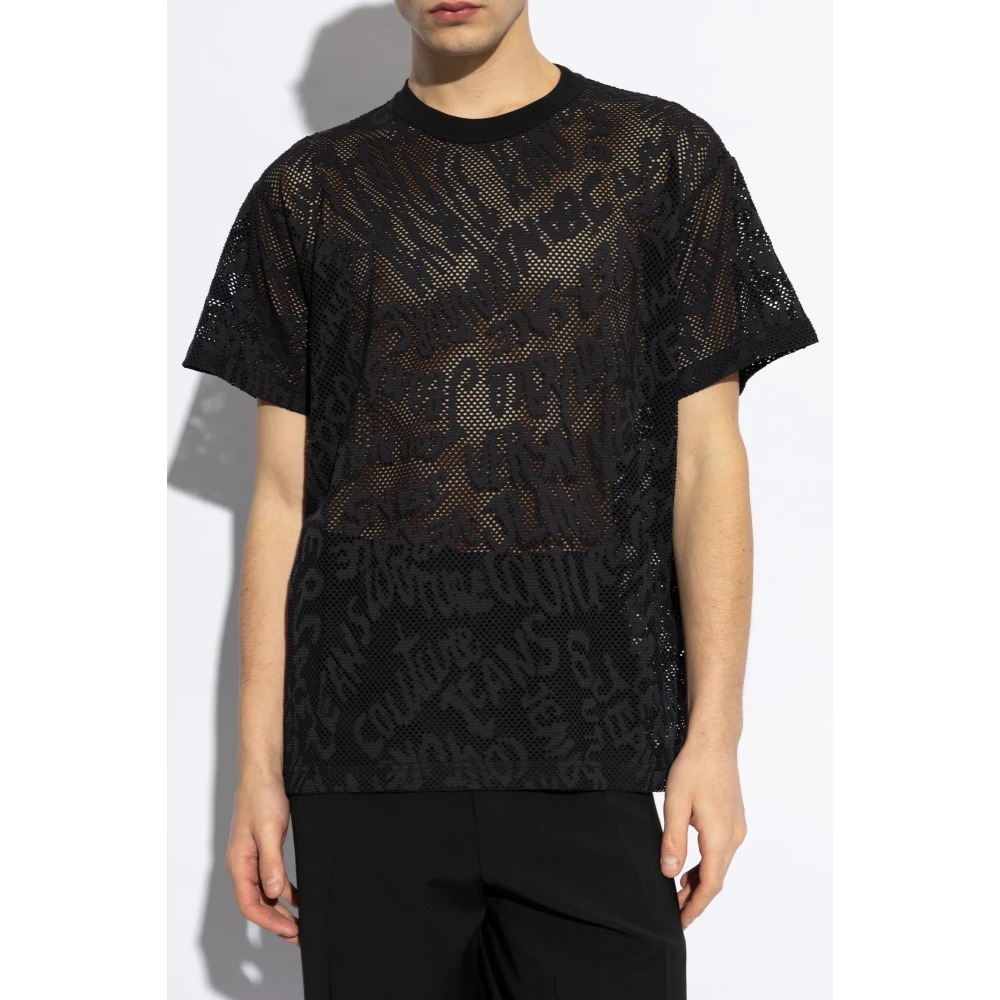 Versace Jeans Couture Kanten T-shirt Black Heren