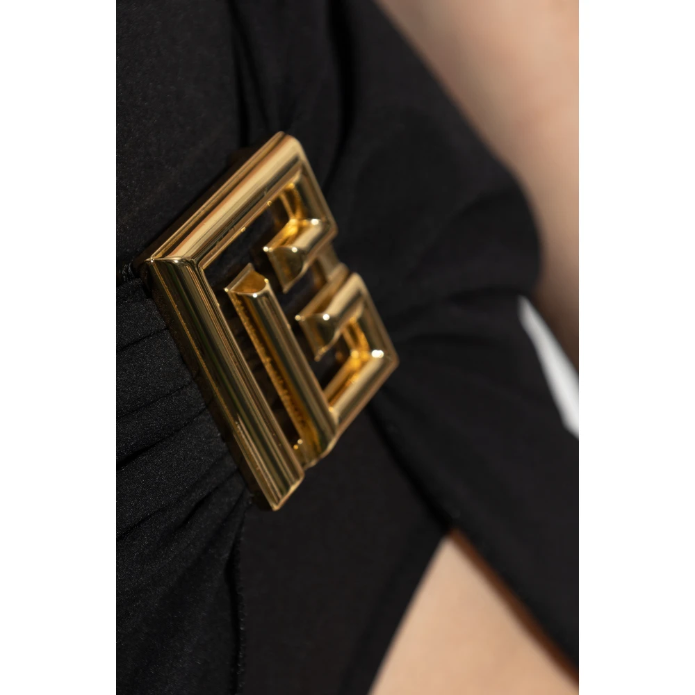 Balmain Pareo met logo Black Dames