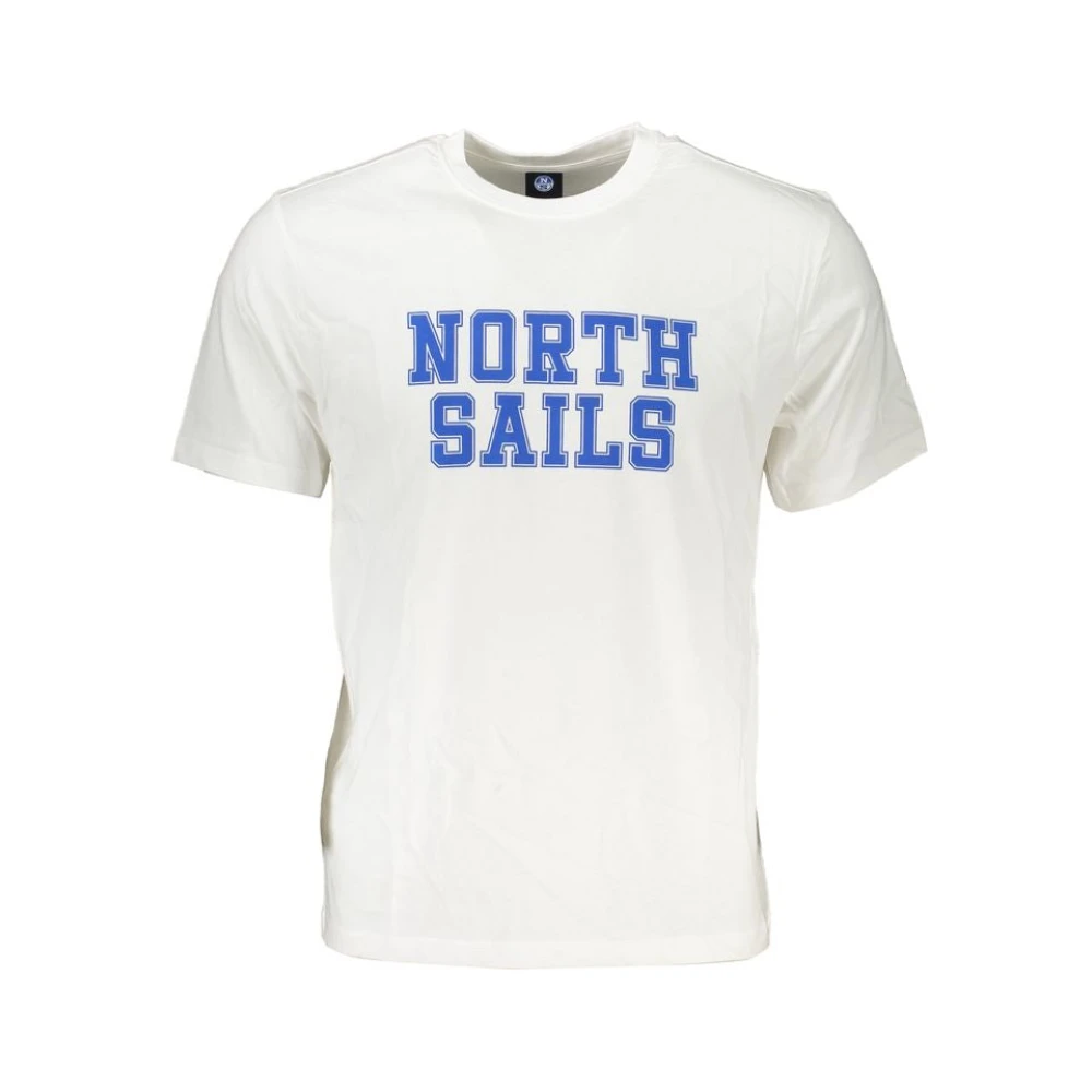 North Sails Herr Vit Toppar L, Bomull, Bomull Print Logo T-Shirt