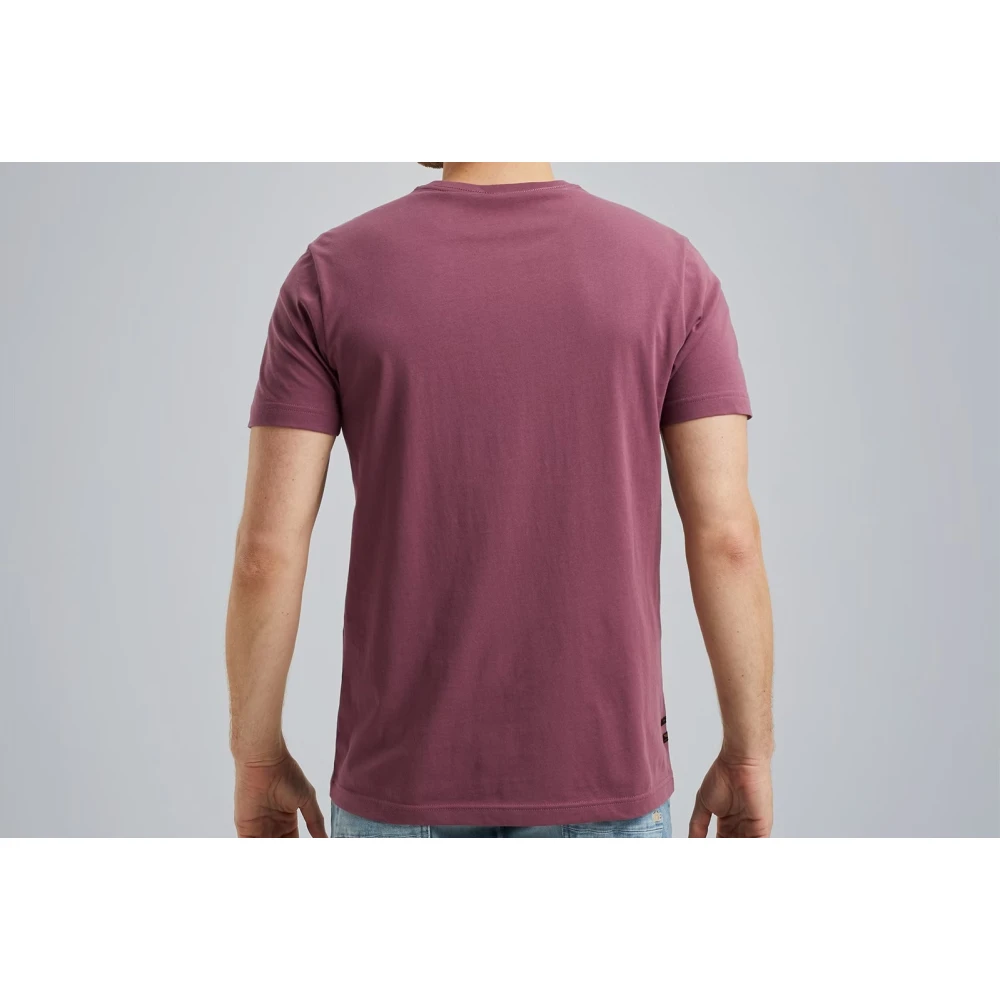 PME Legend Ronde Hals Jersey T-Shirt met Logo Print Purple Heren