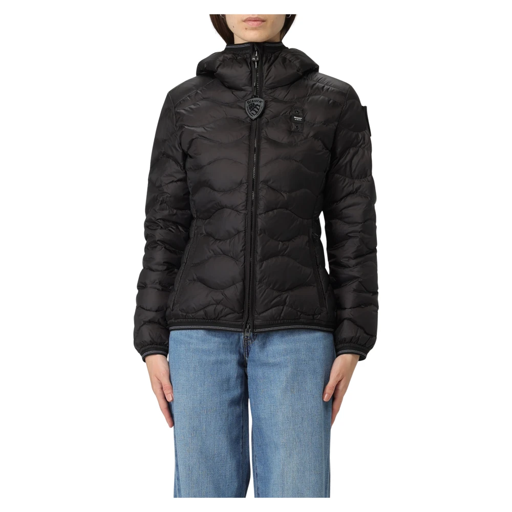 Blauer Damen Schwarz Jacken, K, Xsgröße: