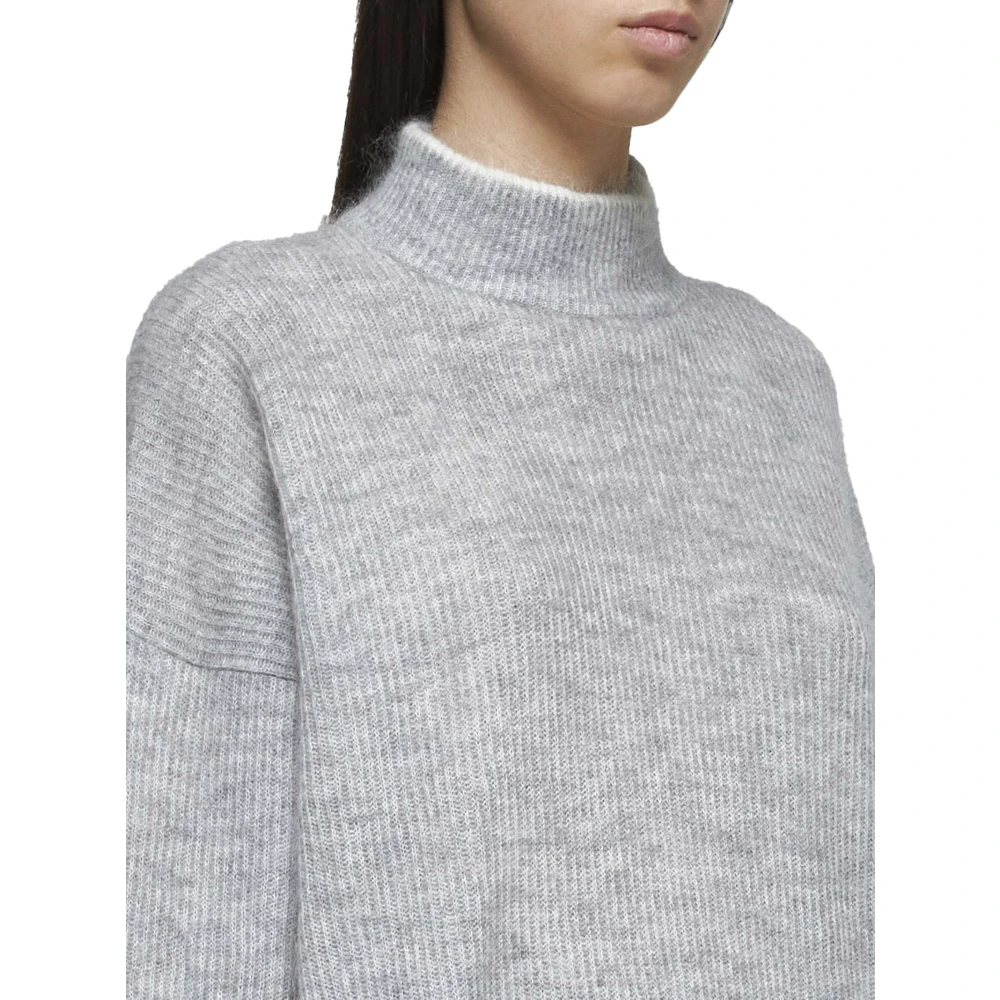 BRUNELLO CUCINELLI Gebreide Mohair Wolmix Trui Gray Dames