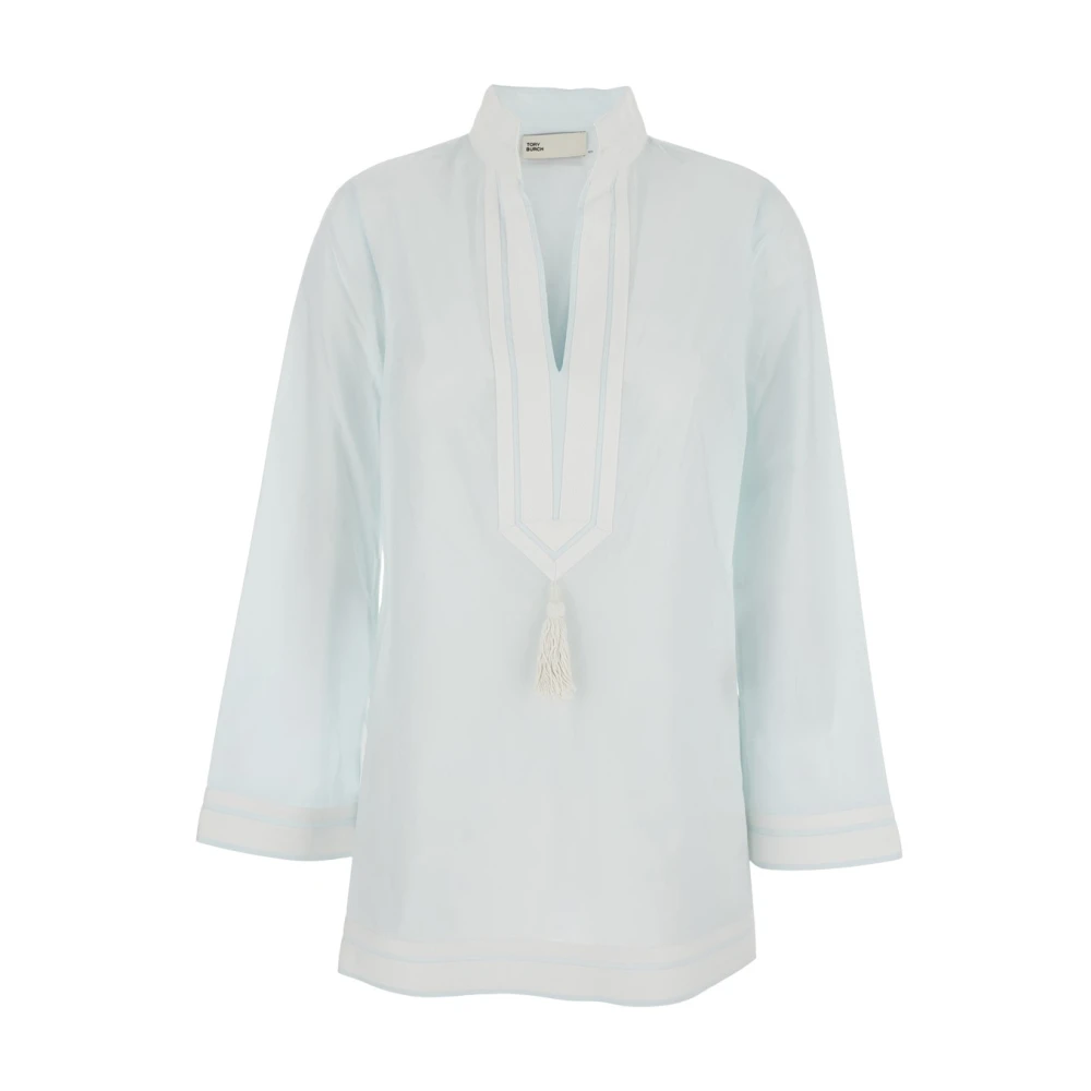 Tory Burch Women's Blue Tunics, L, Cotton Tunic