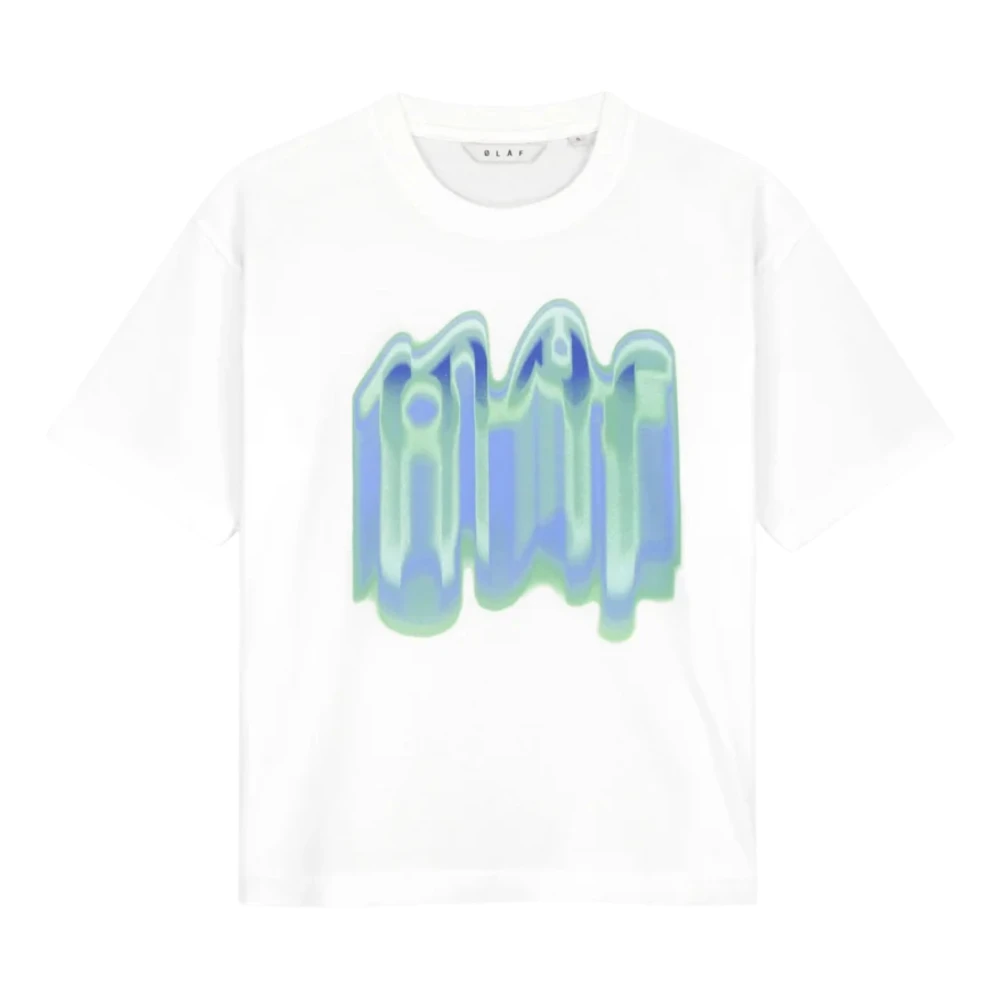 Olaf Hussein Smudge Logo Tee T-shirt White Dames