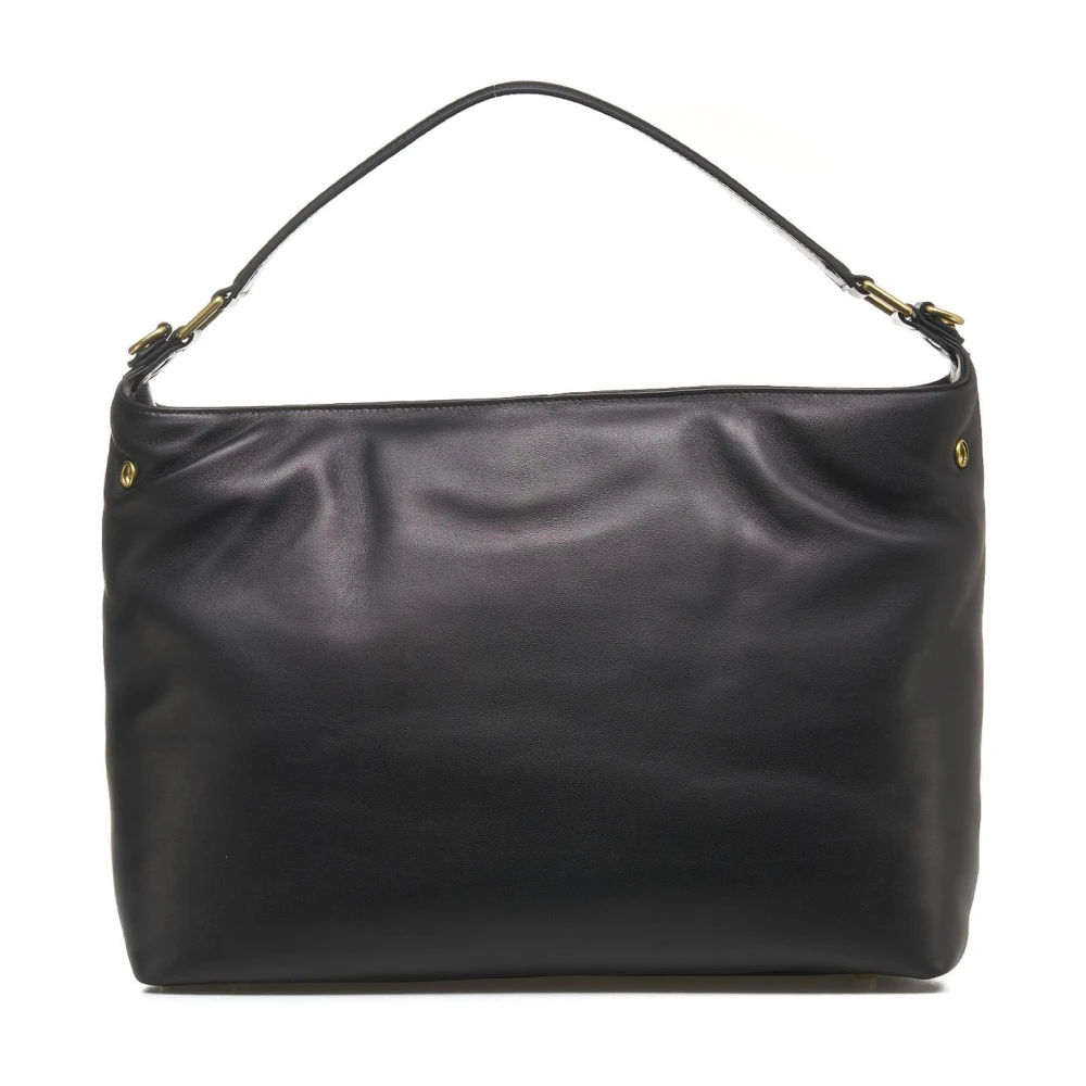 La Carrie Zwarte Leren Shopper Tas Black Dames
