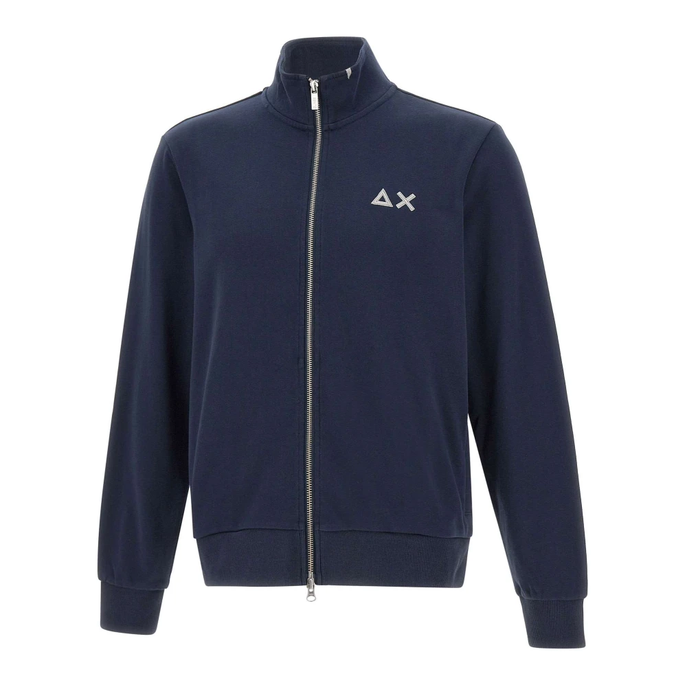 Sun68 Blue Cotton Zip Sweatshirt - Male - Zip-Throughs - S - Sweatshirts & Hoodies