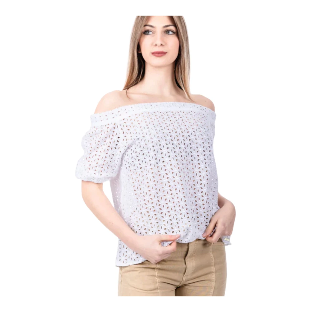 Gaudi Korte Mouw Blouse White Dames