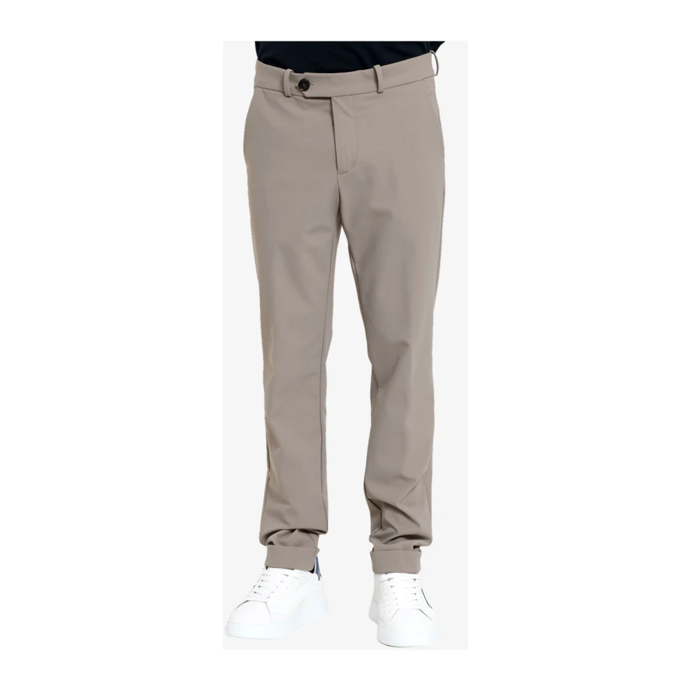 RRD Grijze Stretch Stoffen Broek met Hoornen Knopen Gray Heren