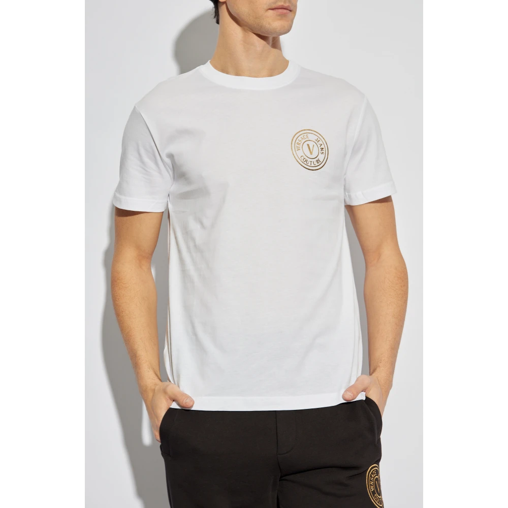 Versace Jeans Couture T-shirt met bedrukt logo White Heren