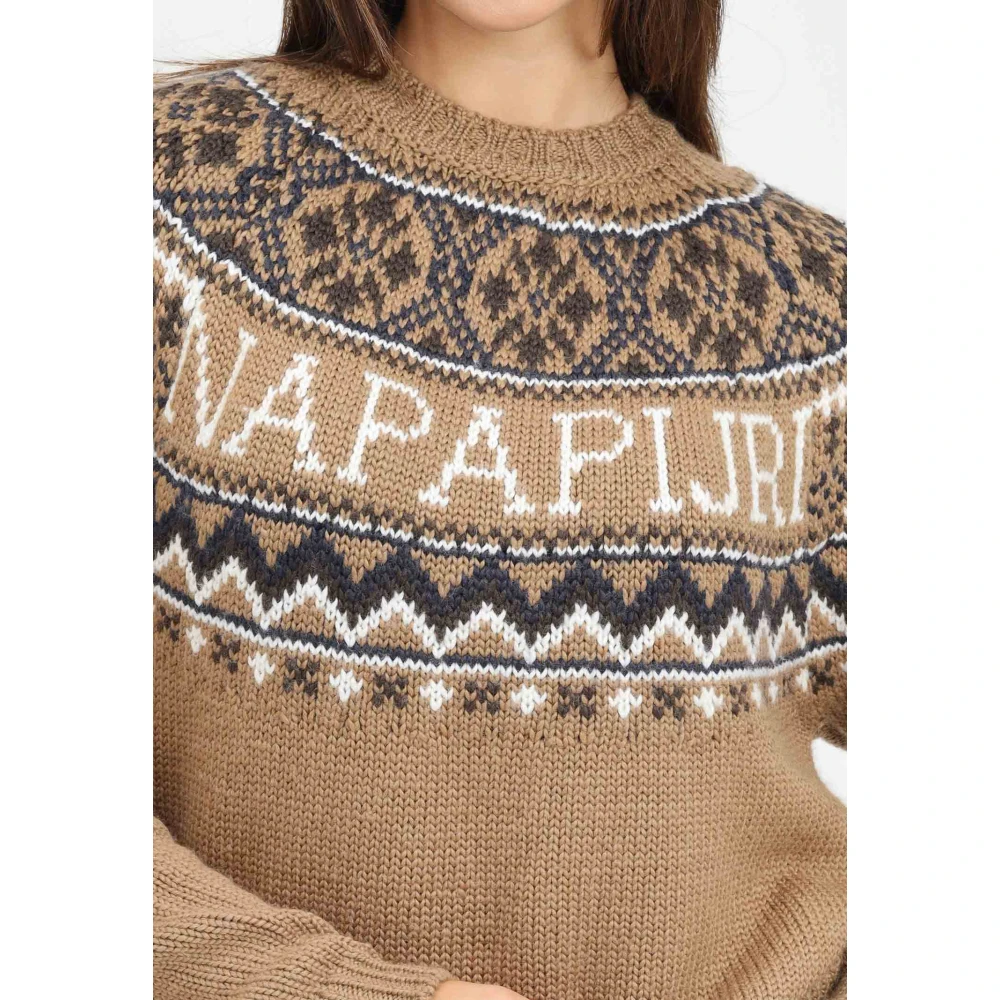 Napapijri Retro Jacquard Trui Bruin Vrouwen Brown Dames